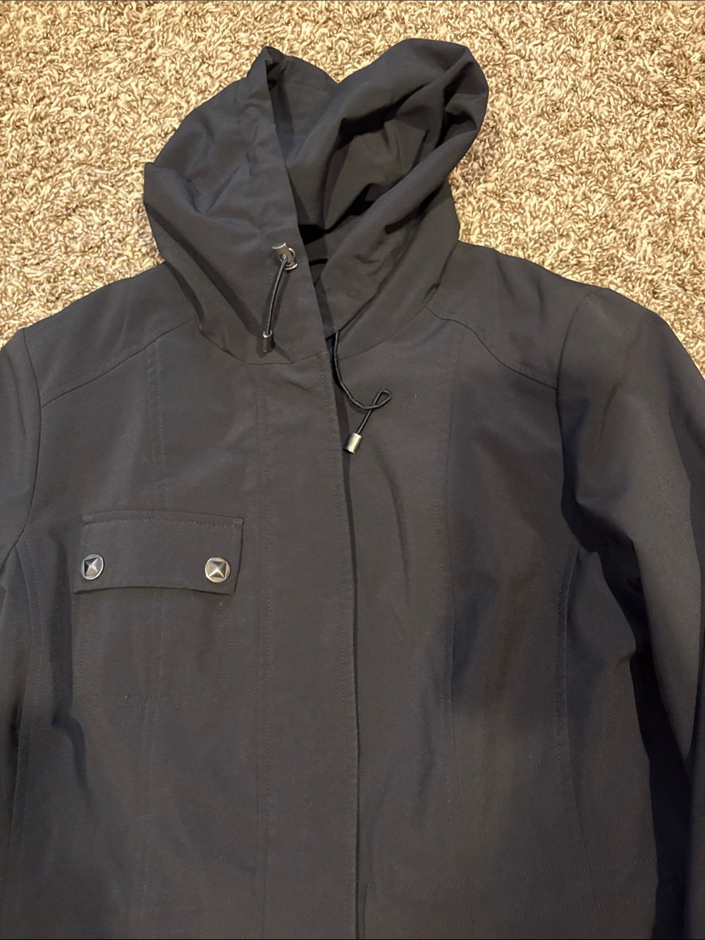 Kristen Blake Black Hooded Raincoat - Picture 3 of 4